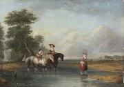Cornelius Krieghoff Fording a River oil painting reproduction